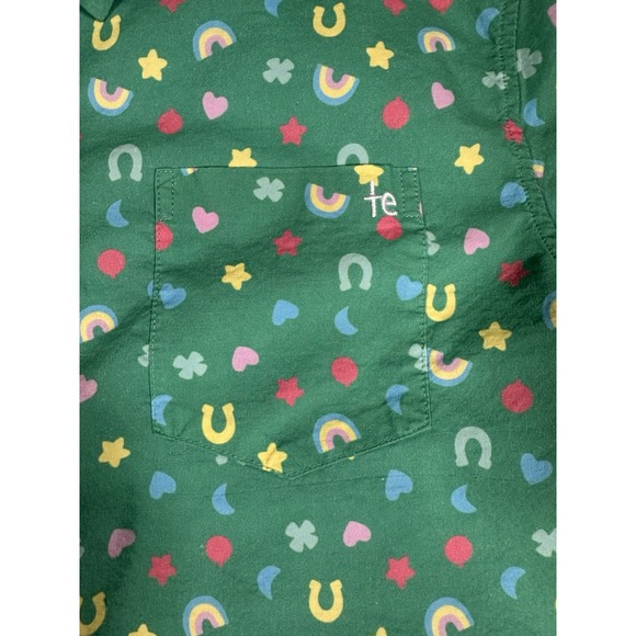 Tipsy Elves Button Up Shirt Mens L Green Lucky Charms St Patrick's  Leprechaun - Picture 3 of 8